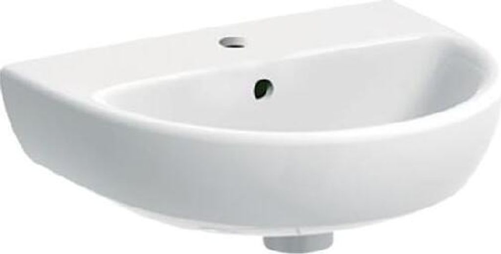 Geberit Selnova - Handwaschbecken 600x480 mm, mit 1 Hahnloch, mit Überlauf, Weiß 500.324.01.7