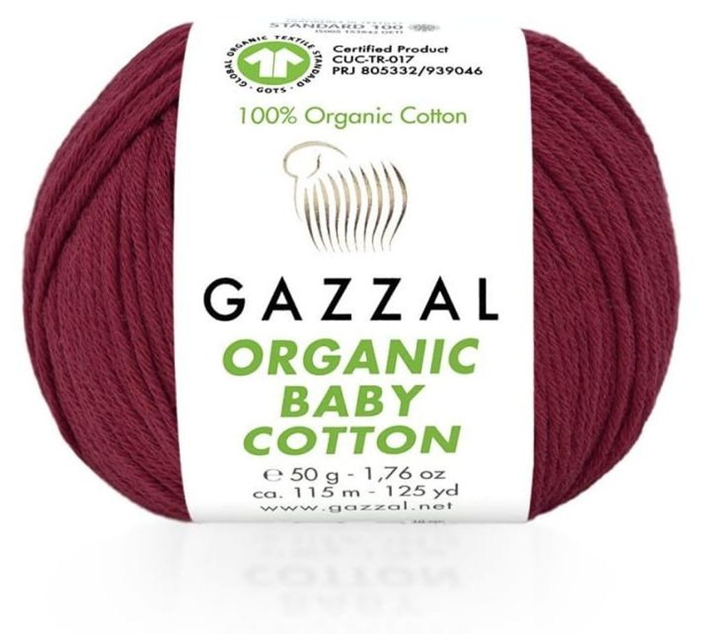 Wolle Gazzal Organic Baby Baumwolle 429 bordeaux - Stricken Produktbild 