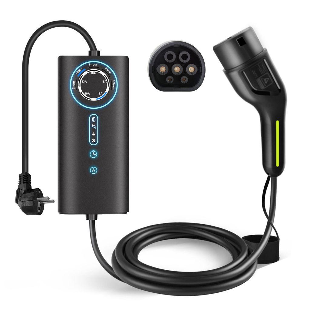 6/8/10/13/16A 3.5kW EVSE EU EV Typ2 Wallbox EV Ladekabel 1 phase für Elektrofahrzeuge 6m Schnellladekabel