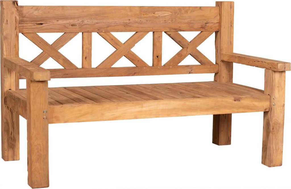 deVries Gartenbank "WOODIE" Rustique 160 aus Teakholz Holzbank 163 x 82 x 99 cm