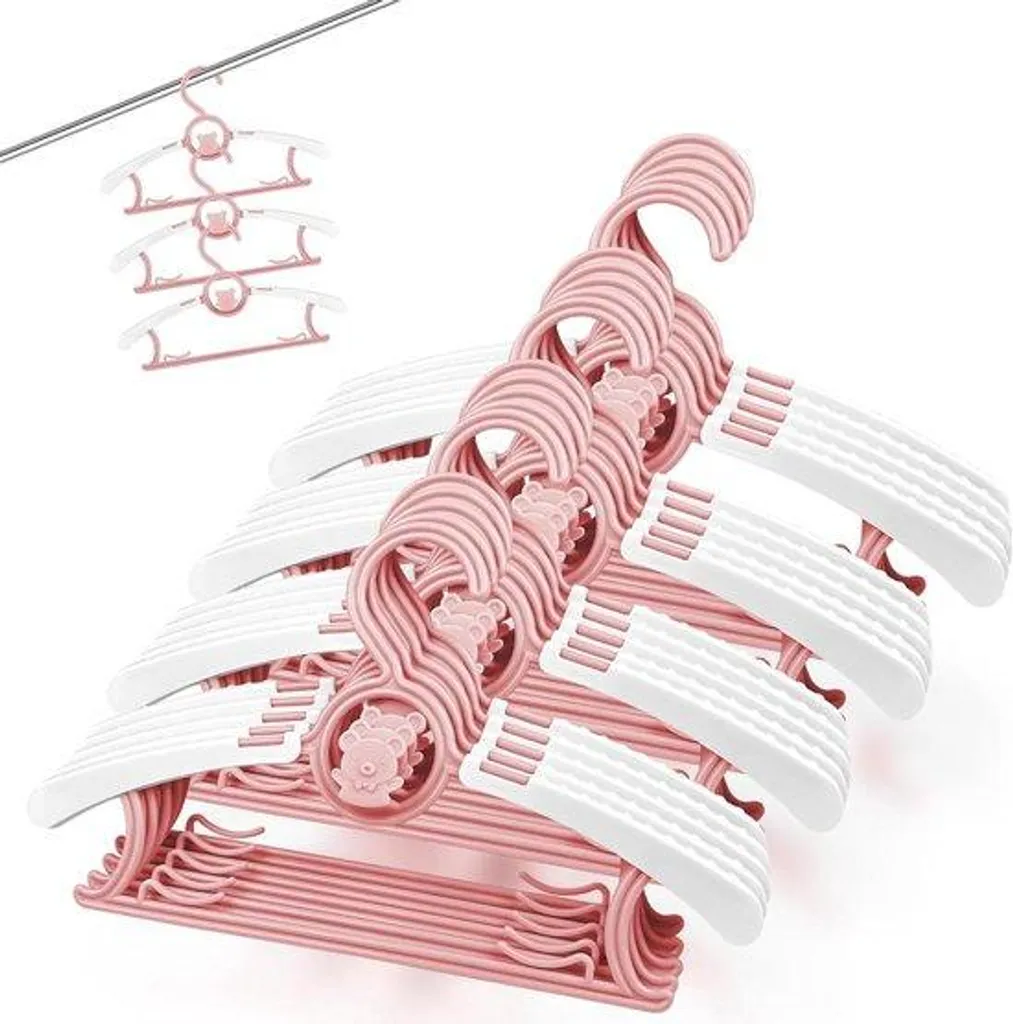 Cintre enfant rose antidérapant lot de 20 pièces pour dressing bébé