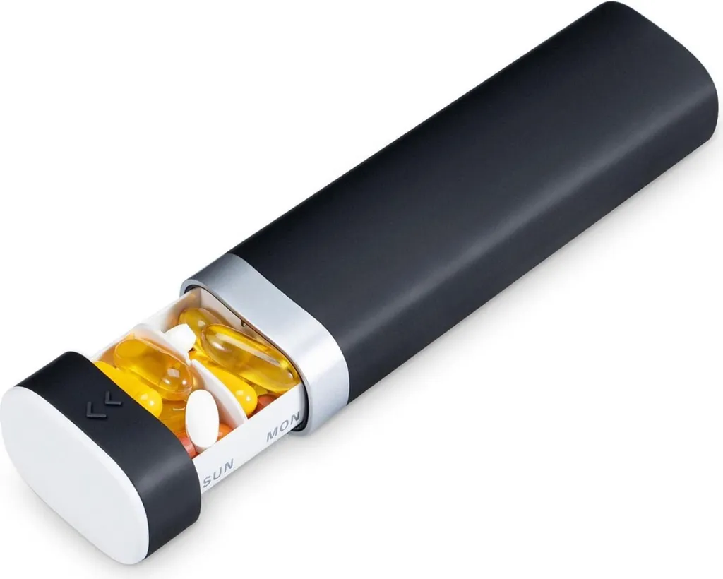 Scatola delle pillole 7 giorni Betife Organizzatore di pillole senza BPA Nero