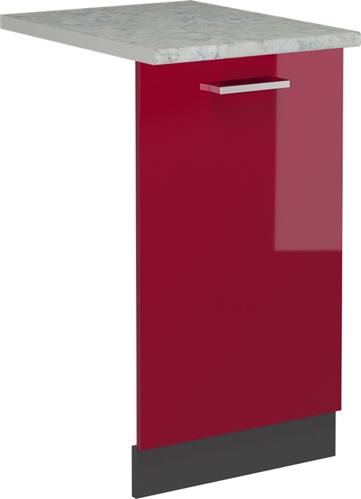 Vicco Geschirrspülblende R-Line, 45 cm , AP Marmor, Rot Hochglanz/Anthrazit