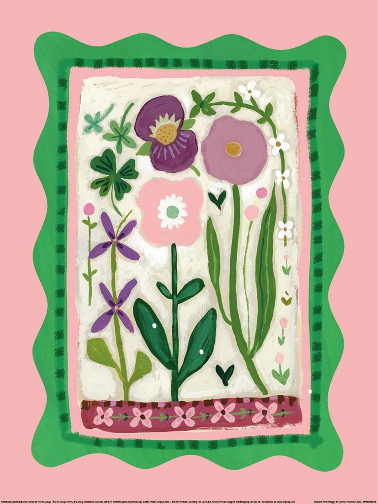 Summer Thornton - bedruckt "Folklore", Mohnblume PM12051 (40 cm x 30 cm) (Pink)