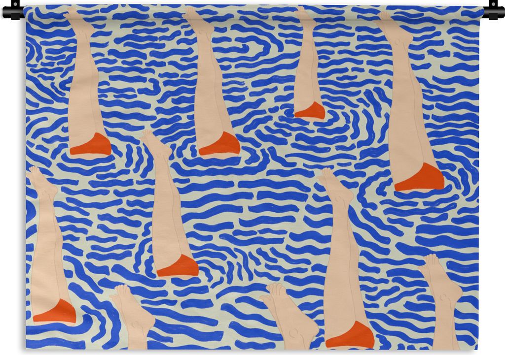MuchoWow Wandteppich Wandbehang Bein - Wasser - Vintage 150x112.50 cm Tapisserie Dekoration Wandtuch - Wanddecke - Wandteppiche