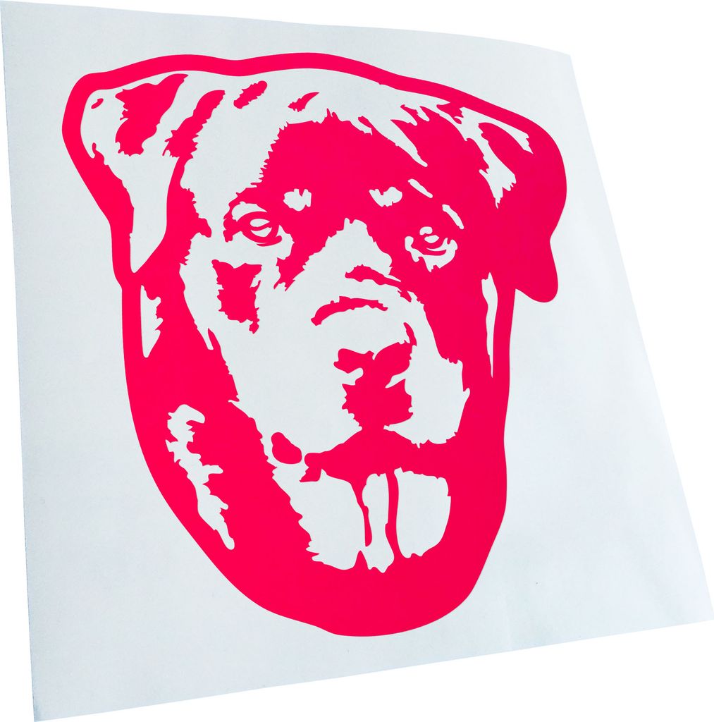 Kiwistar - Autoaufkleber - Rottweiler Hund - Neonpink - 60x55cm - Aufkleber für Auto, Laptop, Fahrrad, LKW, Motorrad mehrfarbig JDM Decal Racing