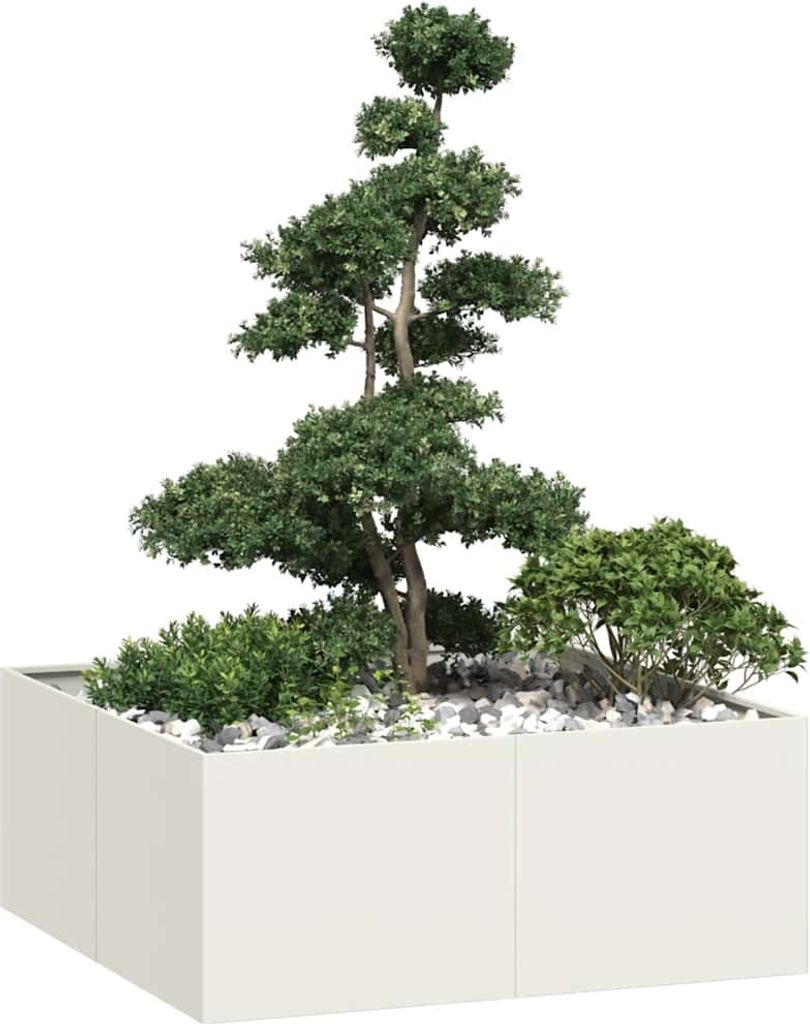 Maison Exclusive - Pflanzgefäß Weiß 100x100x40 cm Stahl