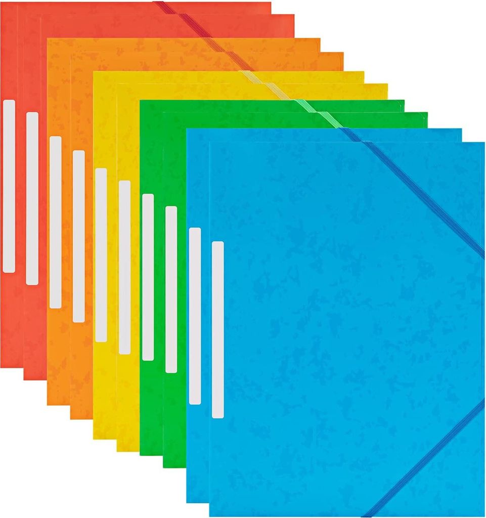 Verzamelmap A4 Postmap aus Kraftpapier mit Eckspanner - sichere Gummimappe - 10-teiliges Set Dokumentenmappe A4 mit Gummiband