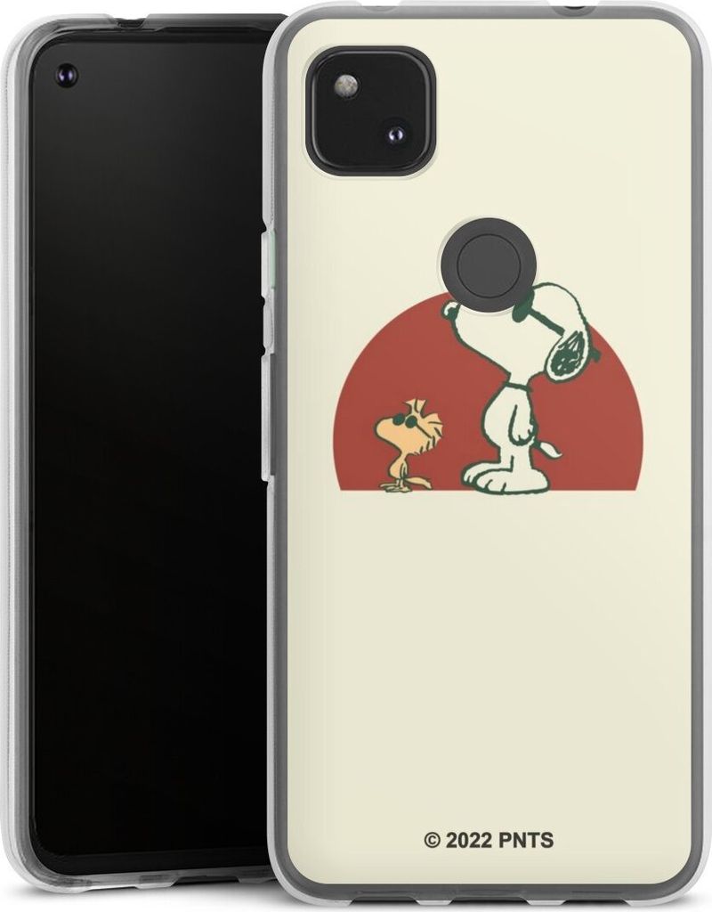 DeinDesign Handyhülle für Google Pixel 4a Silikon Hülle Case Smartphone Schutzhülle Offizielles Lizenzprodukt Snoopy Kindheit