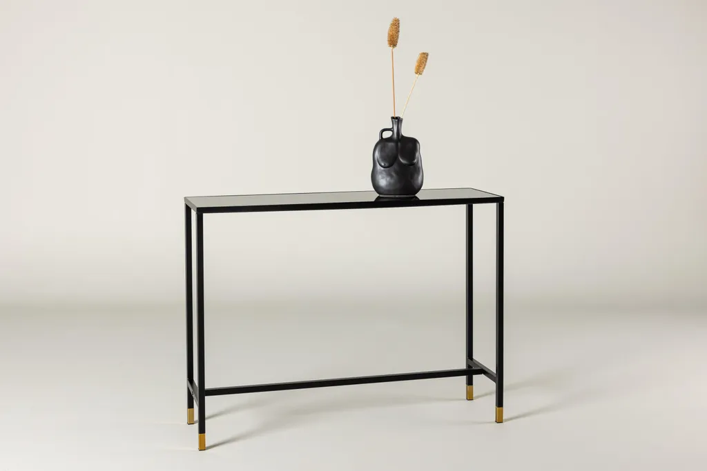 Petite console marbre noir Dipp 30x100 cm pour entrée étroite - 2