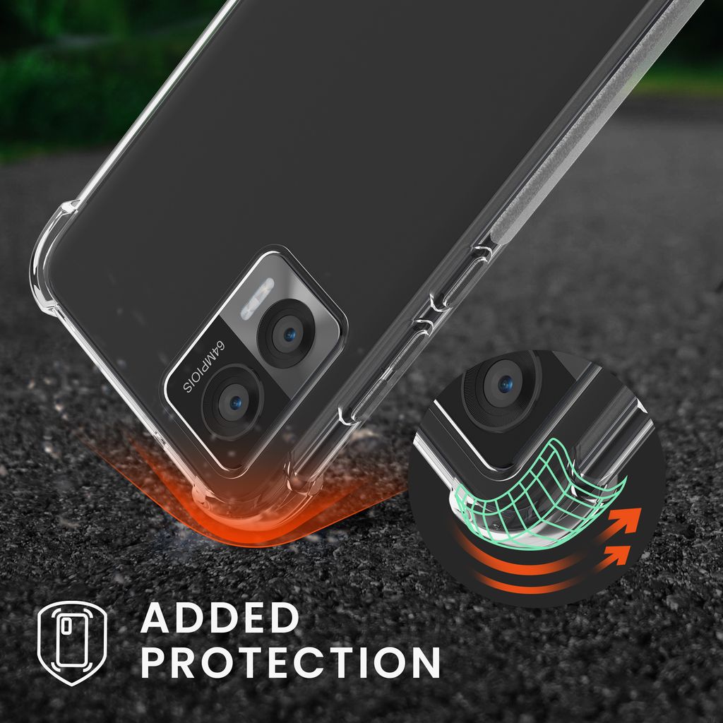 kwmobile Necklace Case kompatibel mit Motorola Edge 30 Neo Hülle - Silikon Cover mit Handykette - Band Handyhülle Transparent Schwarz