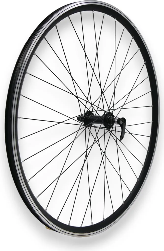 Roue avant 28 pouces argent 12x100 mm Bonin : fini les roues voilées