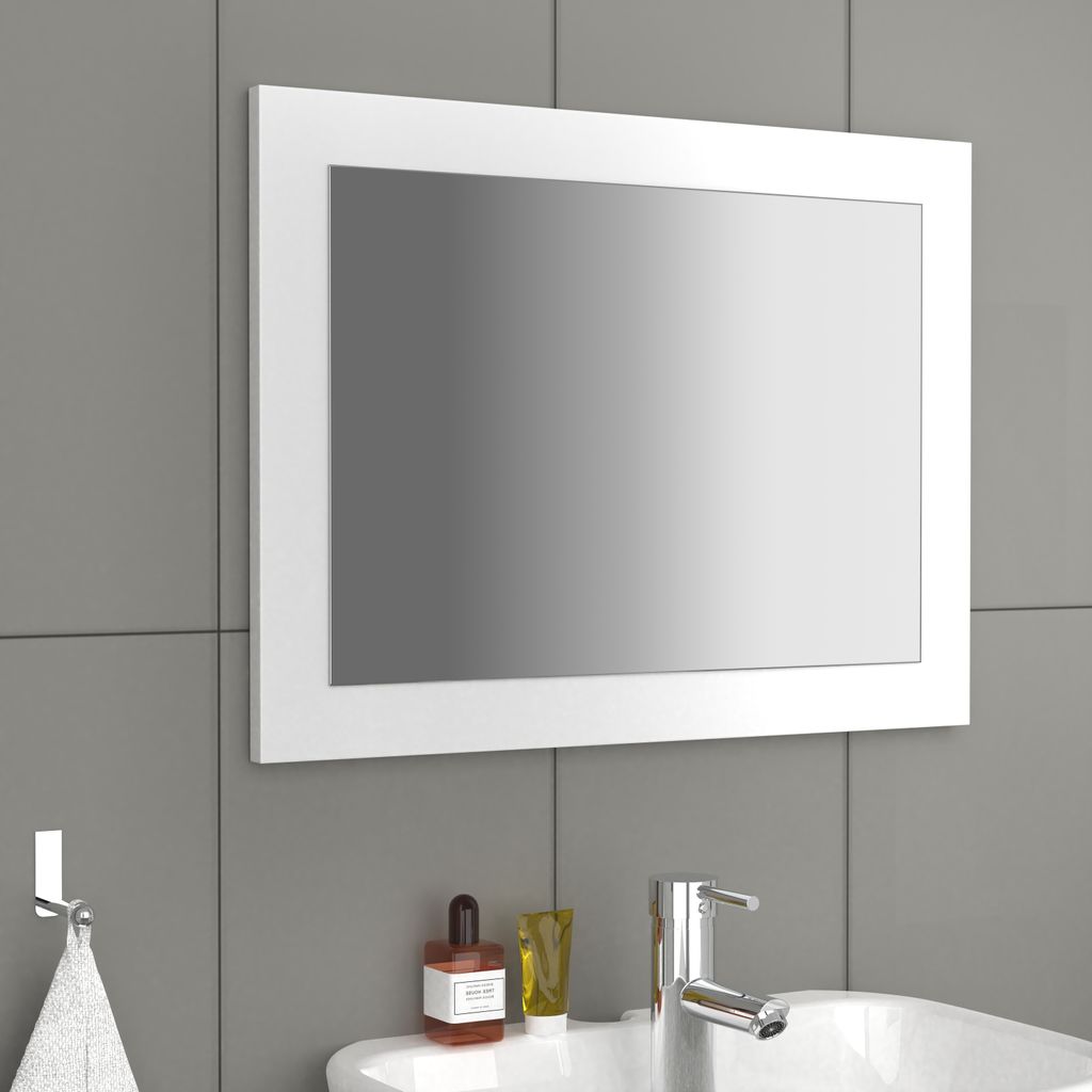 VCM Badspiegel | Hängespiegel | modernes Design | Maße ca. H. 45 x B. 60 x T. 2 cm | Wandspiegel – Malira