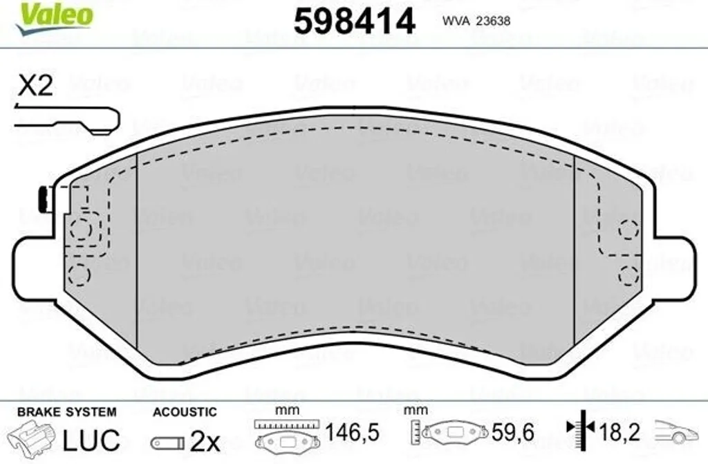 Plaquettes de frein haute performance VALEO 5066 427AA Cherokee et Sebring