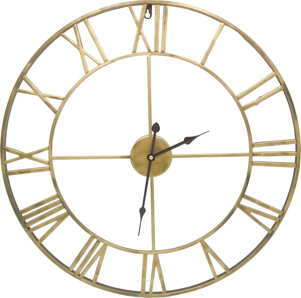 Horloge de salon 60 cm silencieuse en métal noir au design vintage