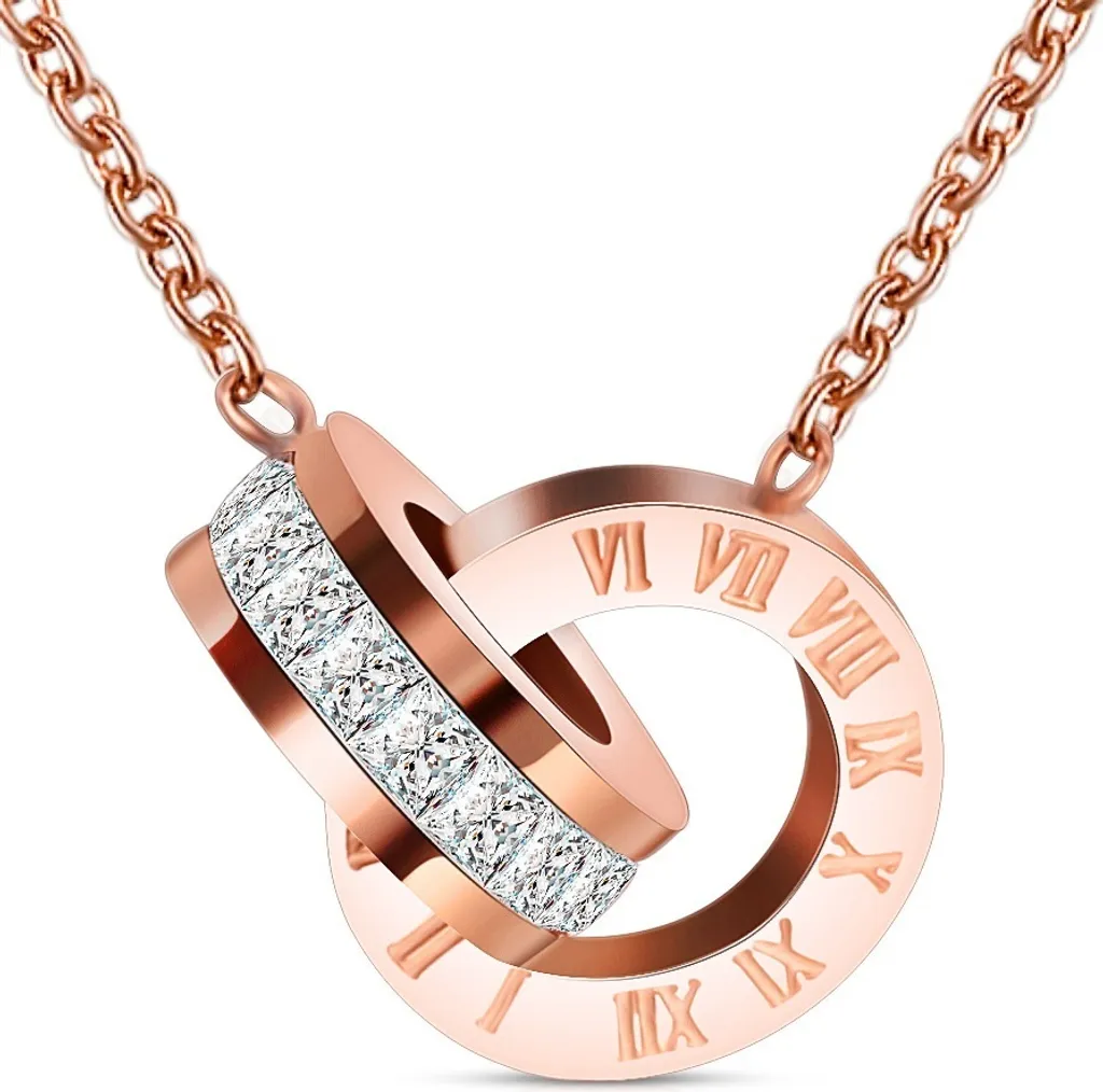 Collana Oro Rosa Doppia Pendente KP18734 | Minimalismo e Comfort