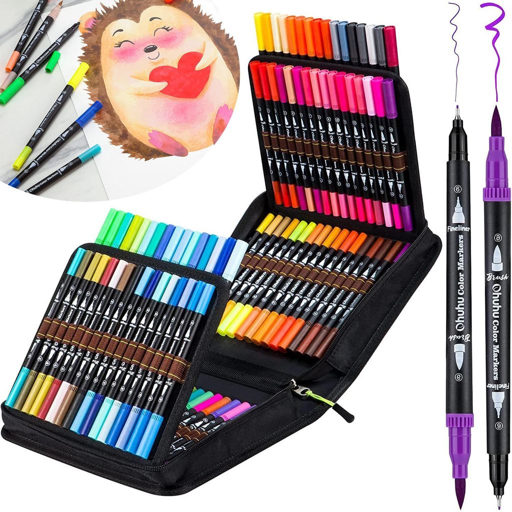 100 Farben Filzstifte Dual Brush Pen Set mit Doppelspitze, Produktbild 