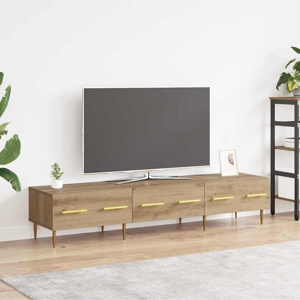 "Schlussverkauf" TV-Schränk hochwertigem - TV-Lowboard - Max. Gewicht: 60 kg - Artisan-Eiche 150x36x30 cm Holzwerkstoff C14560