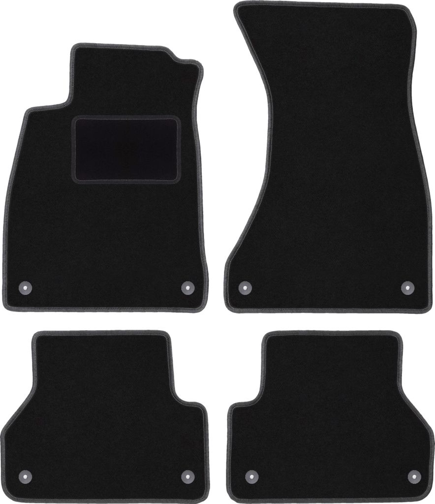 Schwarze Veloursmatten für: Audi A4 B9 Sportback, Limousine, Kombi, Avant, Allroad (2015-)