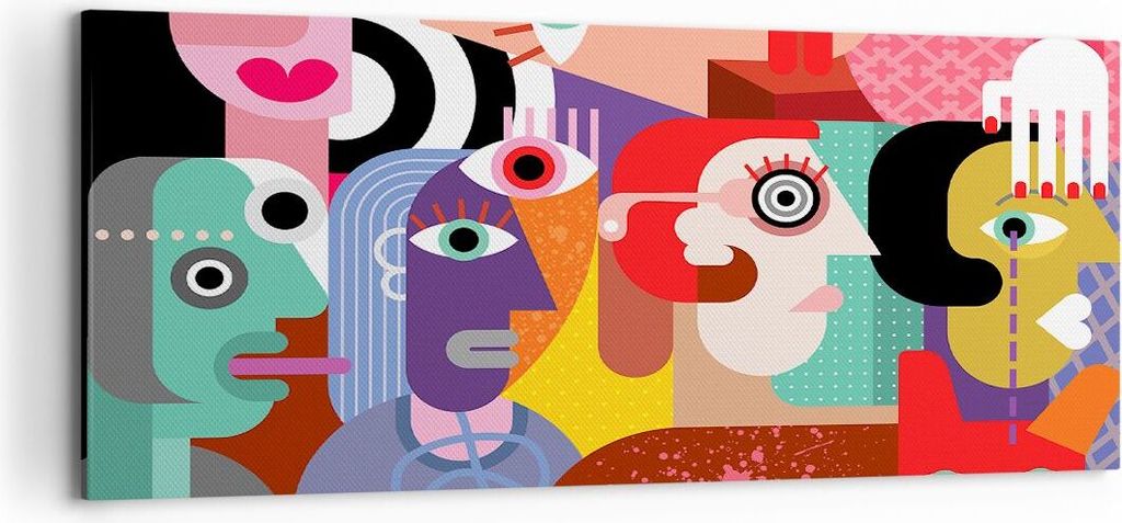Bild auf Leinwand - Leinwandbild - Abstraktion modern - 120x50cm - Wand Bild - Wanddeko - Leinwanddruck - Bilder - Kunstdruck - Wanddekoration - Le...
