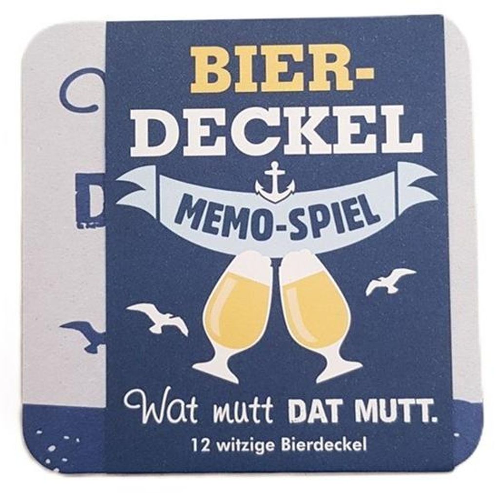 Bierdeckel / Memospiel, quadratisch, "Norden", Spruch, Produktbild 