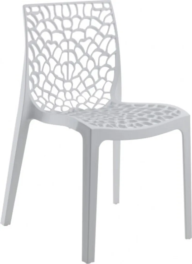 Chaise blanche DIADEME empilable, design monobloc en résine durable