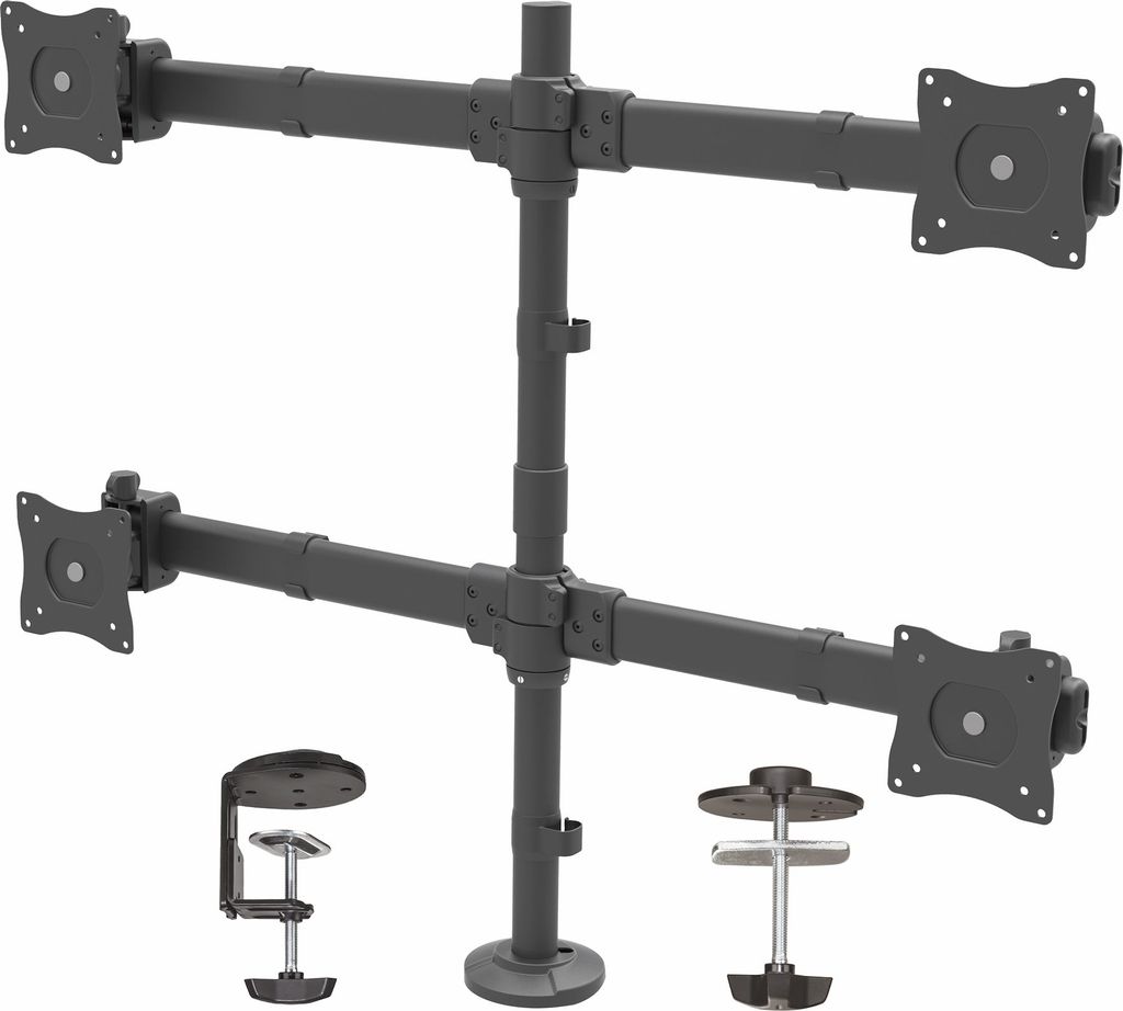 StarTech.com Tisch Monitorhalterung für vier Monitore - Monitorarm für 4 VESA Monitore(2x2) bis zu 27"(je 8kg) - Gelenkig, höhenverstellbar, Nei...