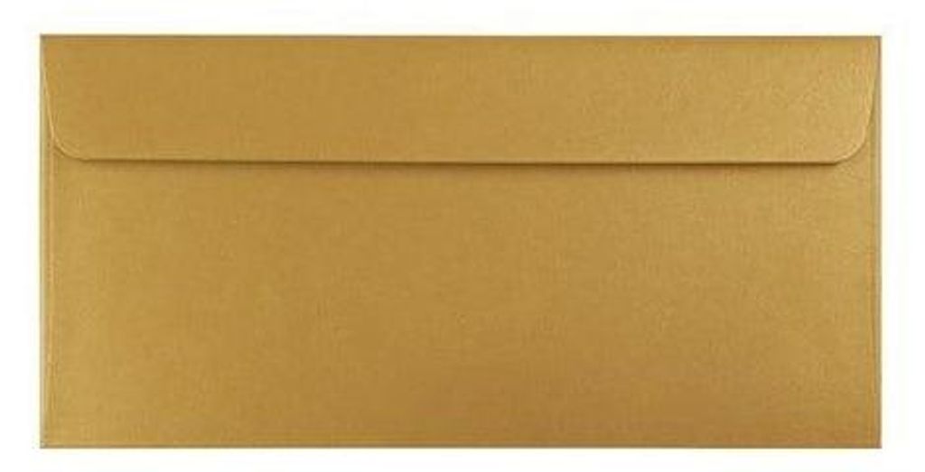 Ozdobné obálky DL HK perleťové bílé zlato 120 g 50 ks - na Obrázek produktu 