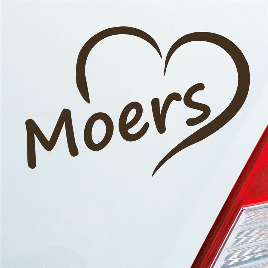 Auto Aufkleber Moers Herz Stadt City Love Liebe Heimat 12,5x8 cm Braun Sticker Heckscheibenaufkleber