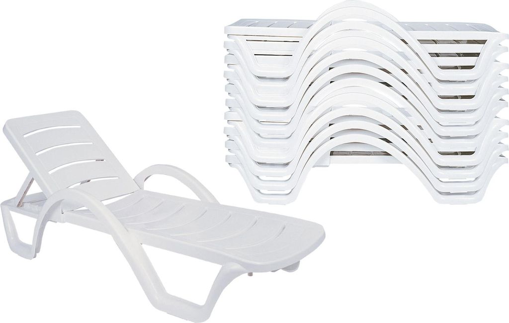CLP 10er Set Sonnenliege Havana weiß Produktbild 