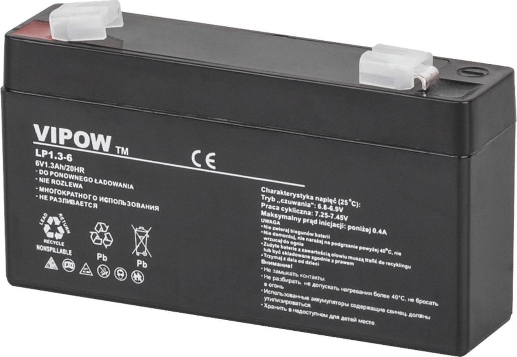 Gel Akku AGM Batterie 6V 1,3Ah Gelakku Ersatzakku geringe Selbstentladung