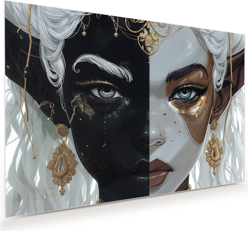 Glasbild 120x80cm in XXL für Wohnzimmer, Schlafzimmer Motiv Dualer Elf