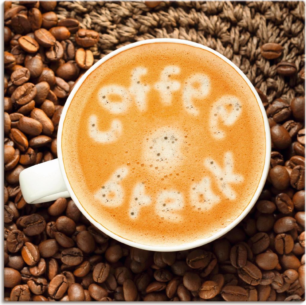 ARTland Leinwandbild Kaffeepause Größe: 30x30 cm