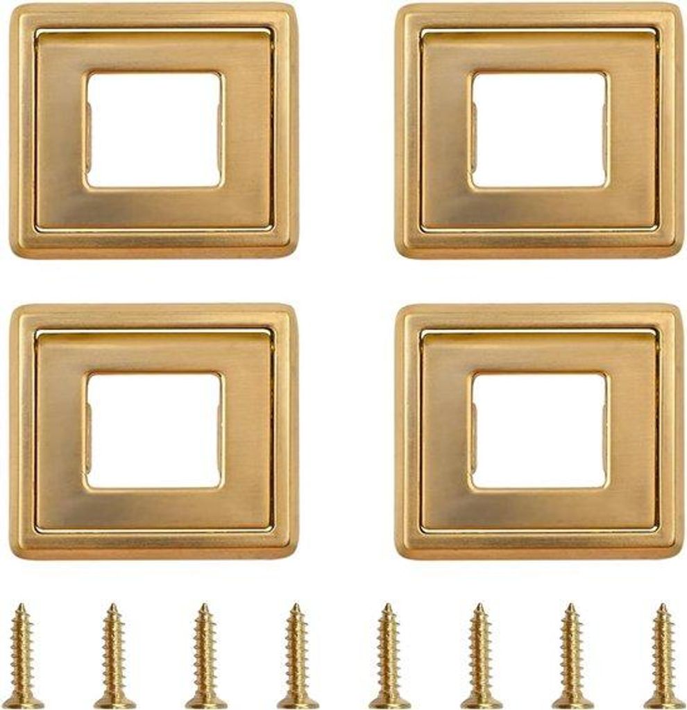 Vierkante Handgriffe für Pocket-Türen - Set aus 4 - Gold - 31mm Lochabstand - inklusive Schrauben