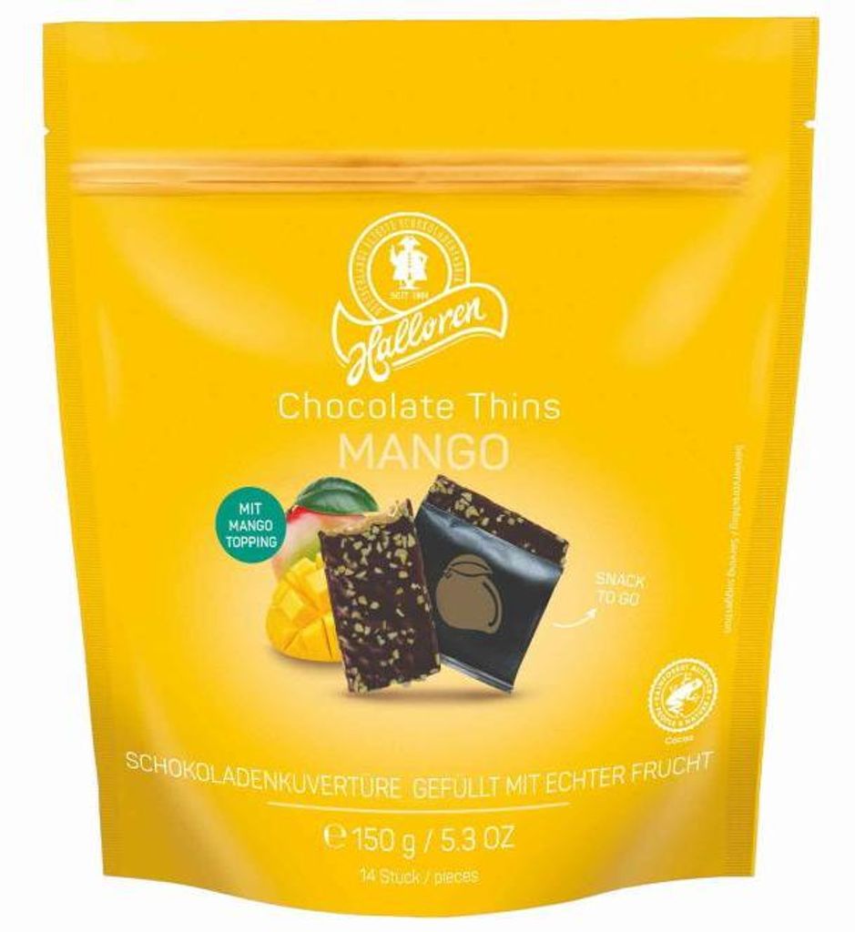 Halloren Chocolate Thins Mango 150g Produktbild 