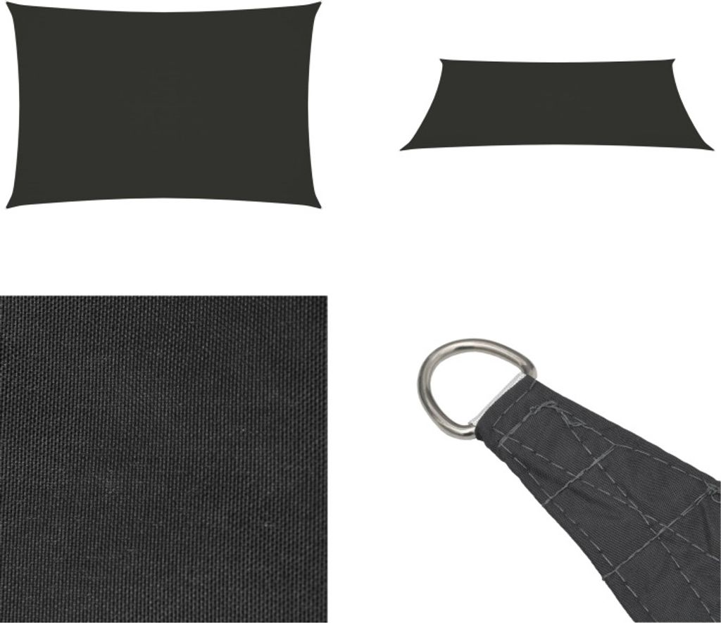 vidaXL Sonnensegel Oxford Gewebe Rechteckig 2x4,5 m Anthrazit - Sonnensegel - Sonnenschutz - Windschutz - Sonnendach