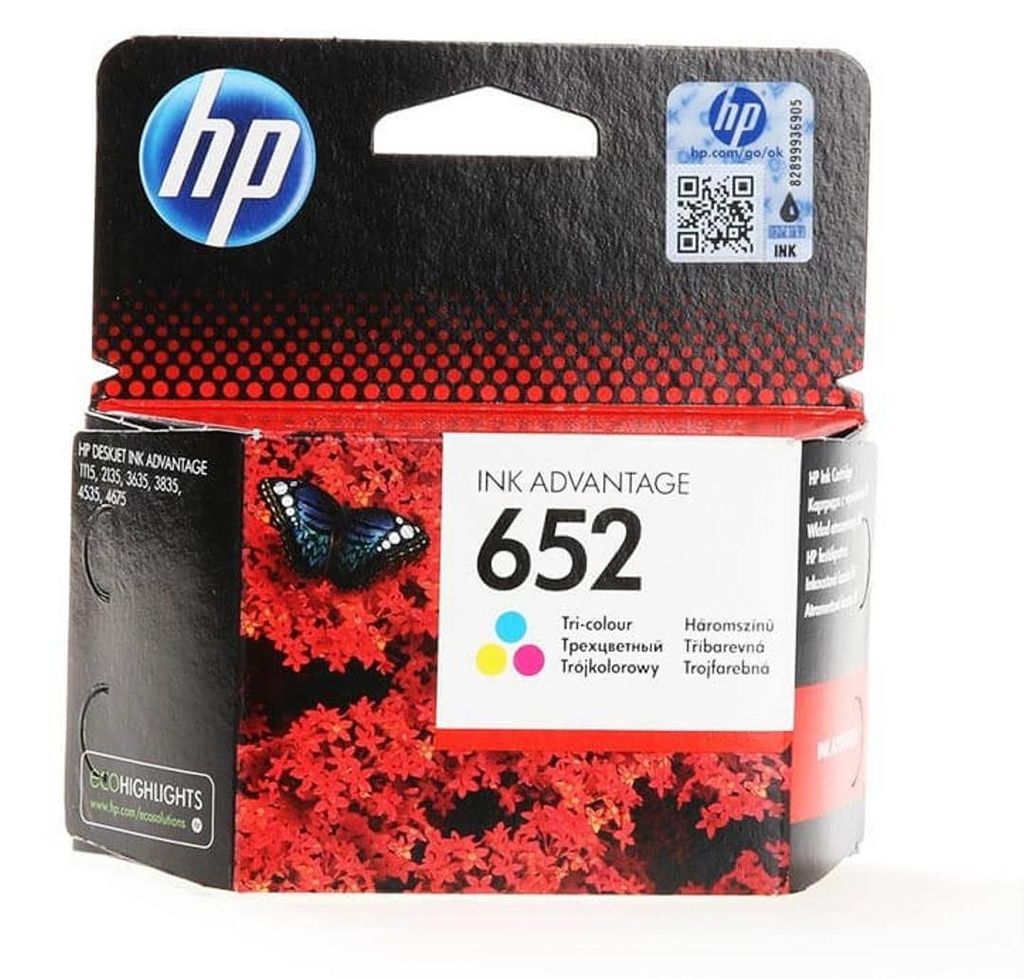 HP F6V24AE Tintenpatrone 3-farbig No. 652 Produktbild 
