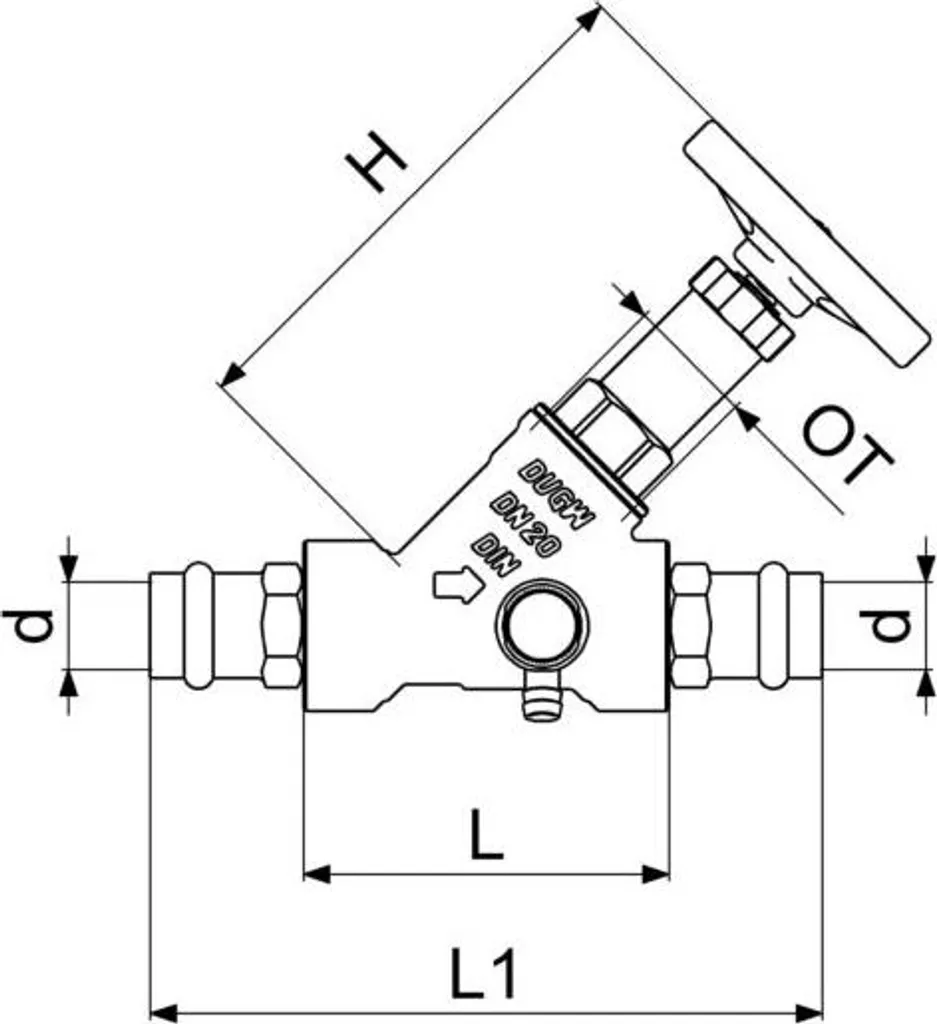 Vanne Js pour installation chauffage et eau potable DN20 Press18 - 4