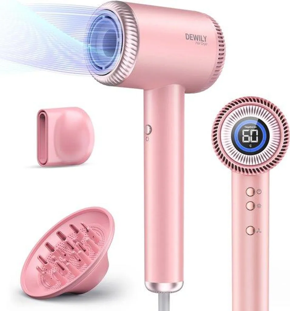 Sèche-cheveux séchage rapide avec diffuseur magnétique spécial boucles
