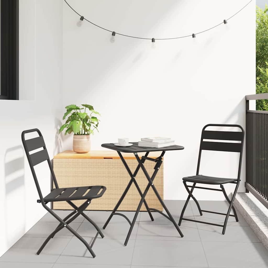 Maison Exclusive - Bistrogarnitur 3 pcs Anthrazit Stahl