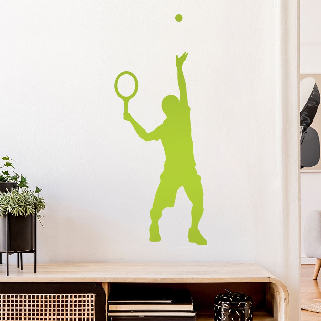 Tennisspieler Figur Wandtattoo Wandaufkleber Wall Sticker - Dekoration, Küche, Wohnzimmer, Schlafzimmer, Badezimmer