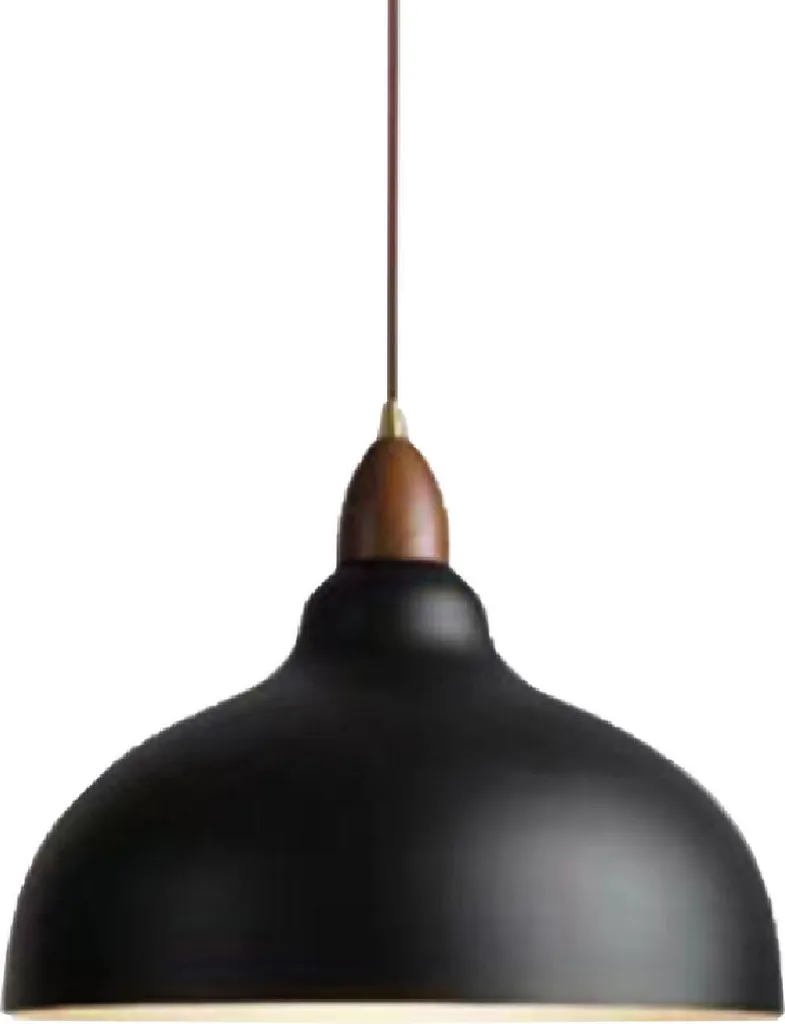 Suspension japonaise en fer noir 24x20cm pour îlot de cuisine moderne