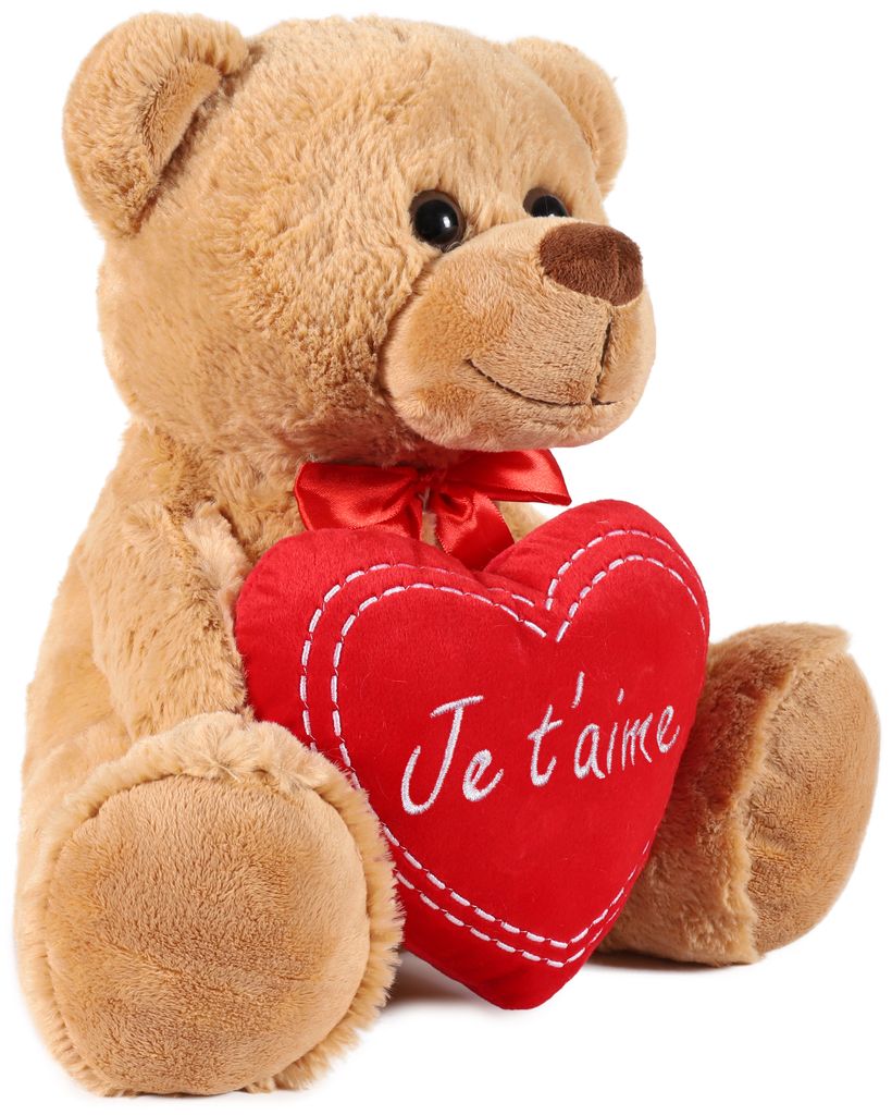 BRUBAKER Medvídek se srdíčkem červený - Je T'Aime - 35 cm - Obrázek produktu 