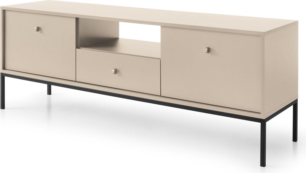 Selsey TV-Schrank Monne - TV-Möbel im Vintage-Stil, Beige, 153 cm breit