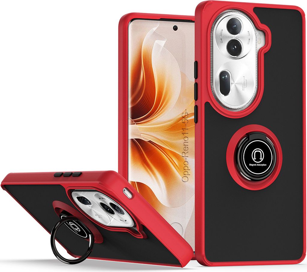 Hülle für Oppo Reno11 Pro Ring Halter Ständer Matte Produktbild 