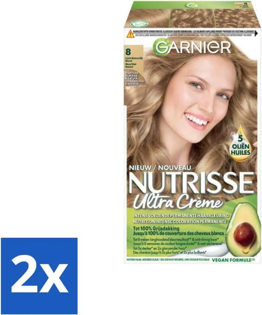 Garnier Nutrisse Ultra Cream 8 Blond Clair - Soin Intensif et Brillance