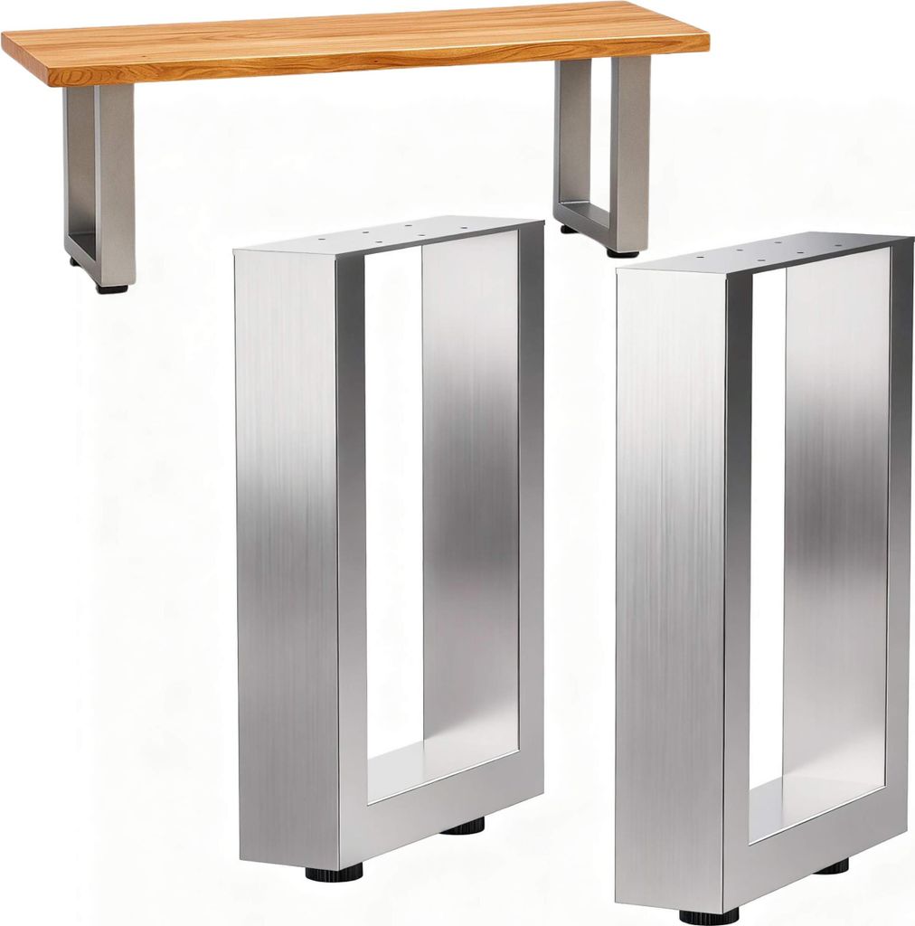 DanDiBo 2x telaio per panca in acciaio inox 43 x 30 cm Immagine del prodotto 