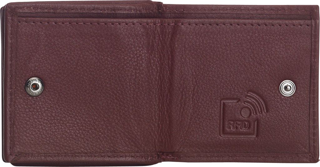 Josephine Osthoff Geldbörse Damen Portemonnaie klein KleinGeldbörse Herren slim Münzbörse Geldbeutel mit großem Münzfach echt Leder RFID-Schu...