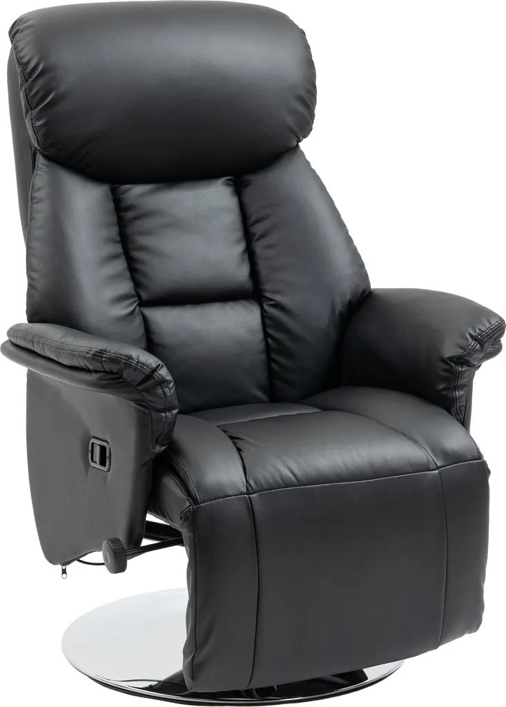 Fauteuil de relaxation avec dossier antidérapant et repose-pieds noir