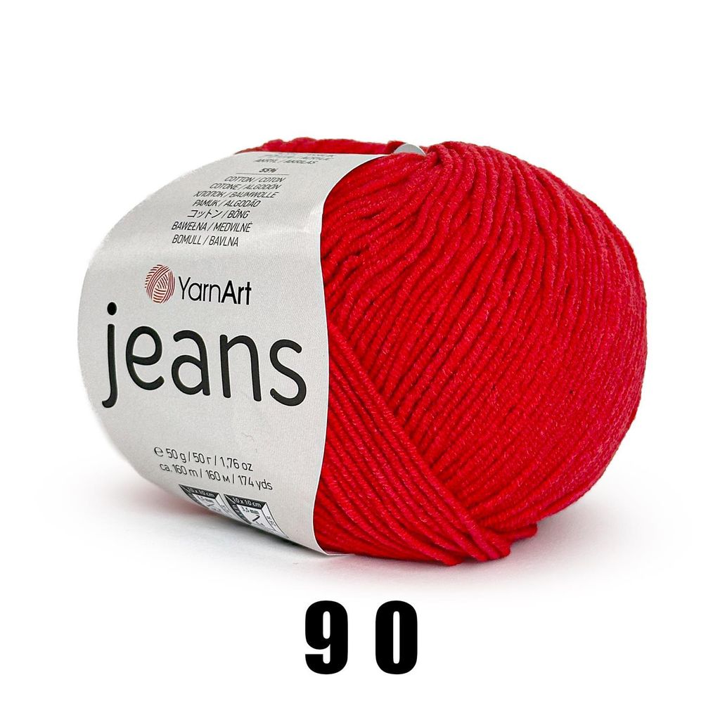 YarnArt Jeans (50g/160M) 90 rot Produktbild 
